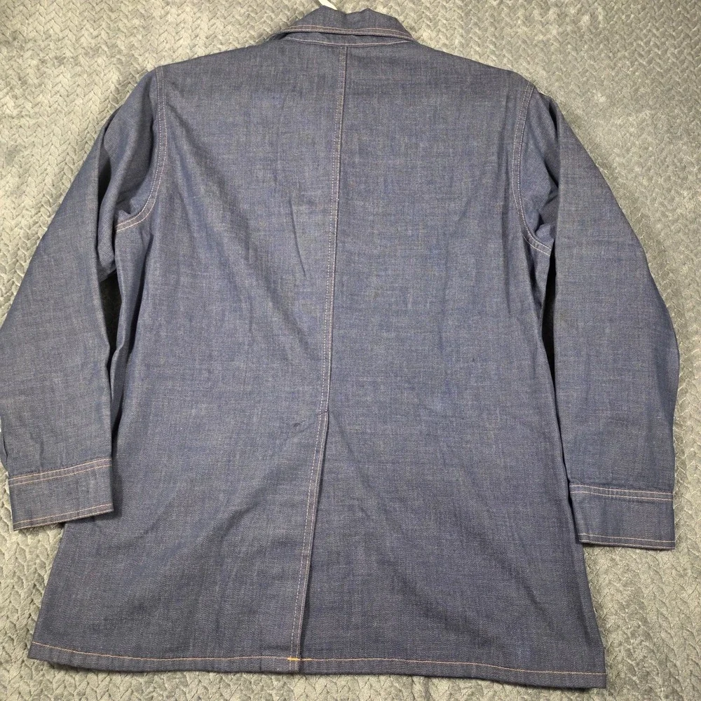 Vintage Levi's Denim Jean Chore Jacket Men's Medium Button Up Orange Tab Pockets - Picture 3 of 16